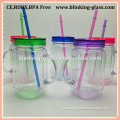 BPA Free plastic mason jars with handle double wall jars